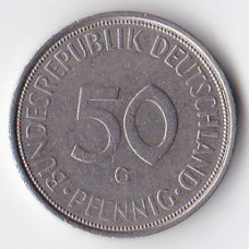 50 пфеннигов 1972 Германия - 50 pfennig 1972 Germany, G