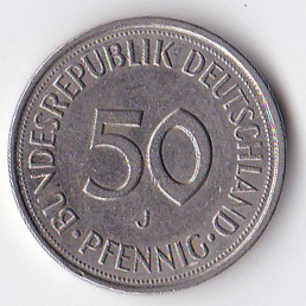 50 пфеннигов 1985 Германия - 50 pfennig 1985 Germany, J