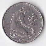 50 пфеннигов 1989 Германия - 50 pfennig 1989 Germany, J