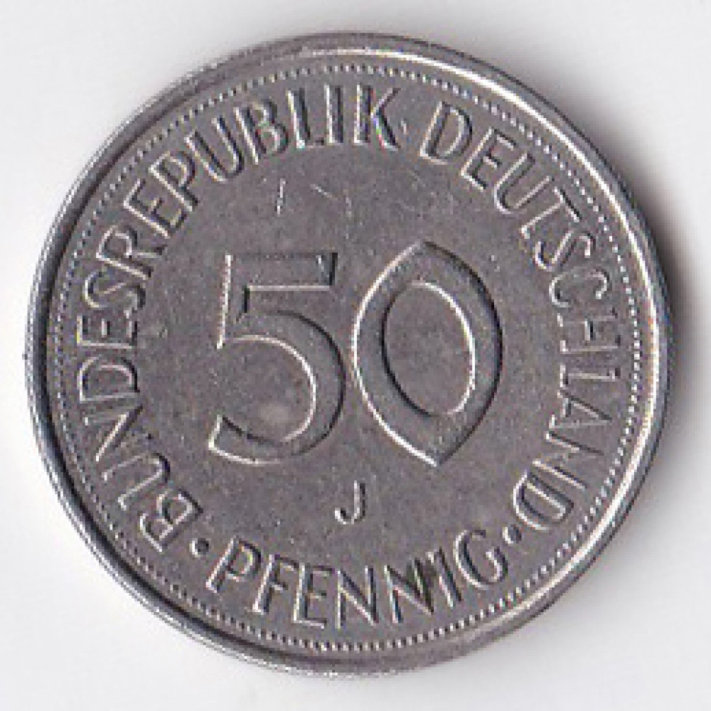 50 пфеннигов 1989 Германия - 50 pfennig 1989 Germany, J