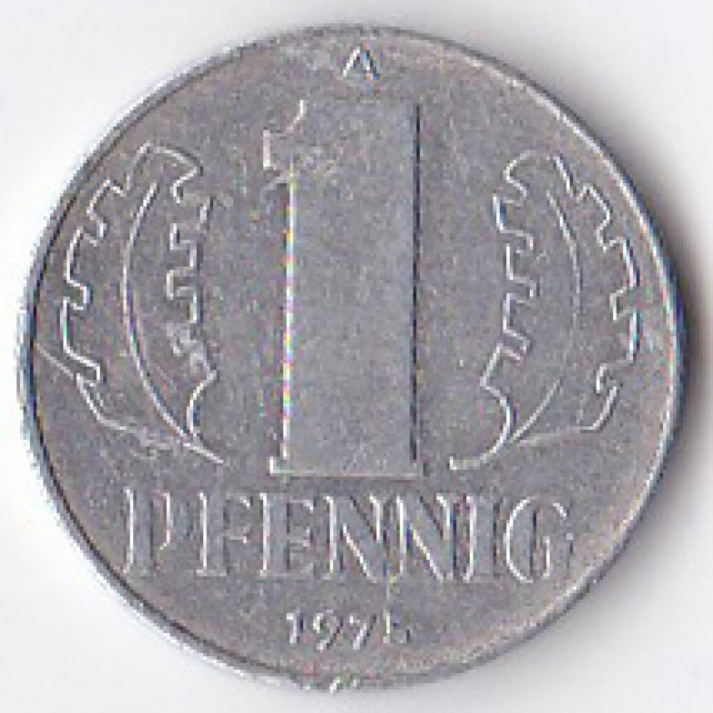 1 пфенниг 1975 Германия (ГДР) - 1 pfennig 1975 Germany (GDR), А.