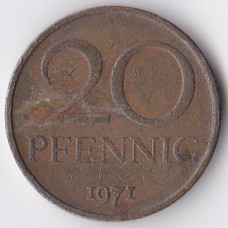 20 пфеннигов 1971 Германия (ГДР) - 20 pfennig 1971 Germany (GDR)