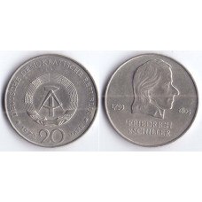 20 mark 1972 A DEUTSCHE DEMOKRATISCHE REPUBLIK - 20 марок 1972 A Германия ГДР, Фридрих фон Шиллер