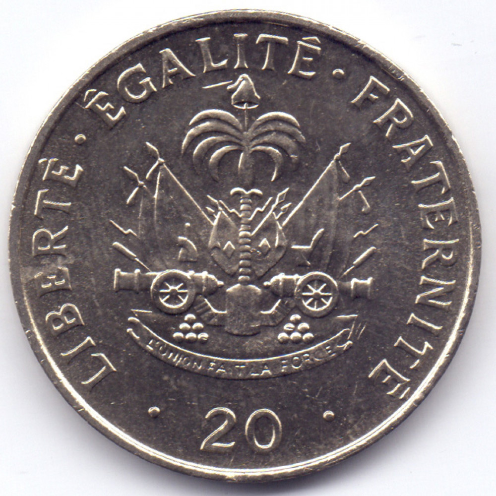 20 сантимов 1991 Гаити - 20 centimes 1991 Haiti, из оборота, из оборота
