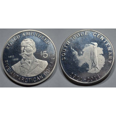 five dollar south pole centenary ЮЖНЫЙ ПОЛЮС 5 ДОЛЛАРОВ 2011Г.100-ЛЕТ ЭКСПЕДИЦИИ АМУНДСЕНА