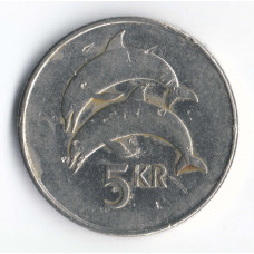 5 крон 1999 Исландия - 5 kronur 1999 Island, из оборота