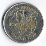 5 крон 1999 Исландия - 5 kronur 1999 Island, из оборота