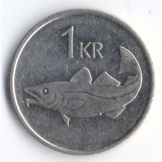 1 крона 2007 Исландия - 1 krona 2007 Island, из оборота