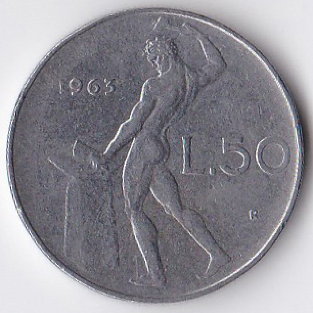 50 лир 1963 Италия - 50 lire 1963 Italy