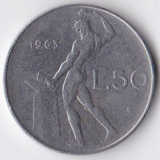 50 лир 1963 Италия - 50 lire 1963 Italy