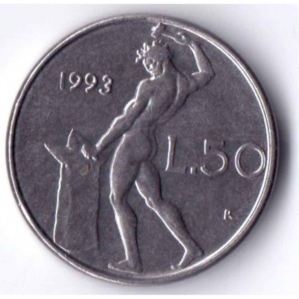 Италия 50 лир 1993