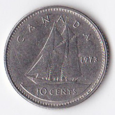 10 центов 1973 Канада - 10 cents 1973 Canada, из оборота