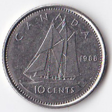 10 центов 1988 Канада - 10 cents 1988 Canada