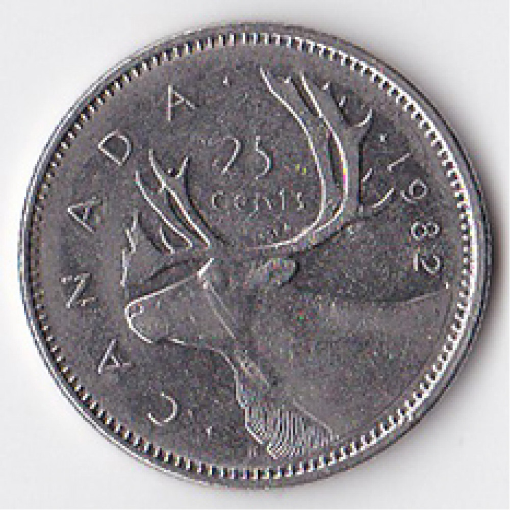 25 центов (квотер) 1982 Канада - 25 cents (quarter) 1982 Canada