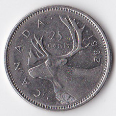 25 центов (квотер) 1982 Канада - 25 cents (quarter) 1982 Canada
