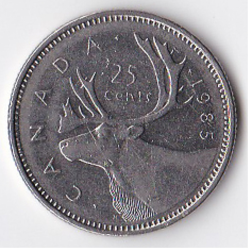 25 центов (квотер) 1985 Канада - 25 cents (quarter) 1985 Canada