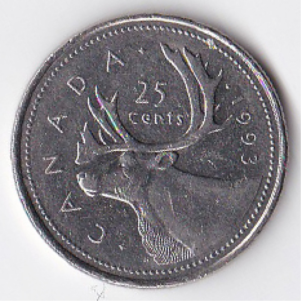 25 центов (квотер) 1993 Канада - 25 cents (quarter) 1993 Canada