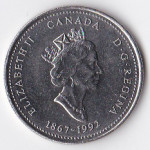 25 центов (квотер) 1992 Канада - 25 cents (quarter) 1992 Canada