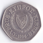50 центов 1996 Кипр - 50 cents 1996 Cyprus, из оборота