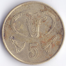 5 центов 1993 Кипр - 5 cents 1993 Cyprus, из оборота