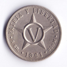 5 сентаво 1961 Куба - 5 centavos 1961 Cuba