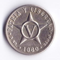5 сентаво 1960 Куба - 5 centavos 1960 Cuba