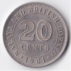 20 центов 1961 Малайская Федерация - 20 cents 1961 Federation of Malaya