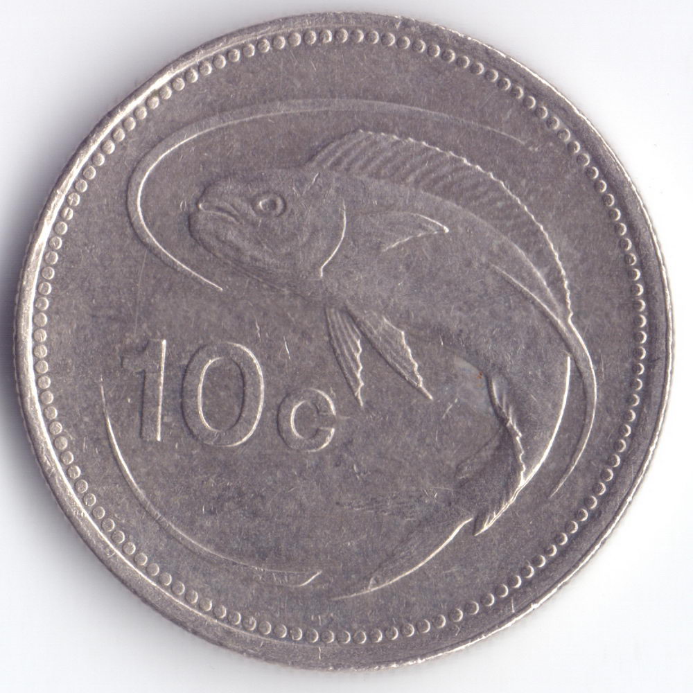 10 центов 1998 Мальта - 10 cents 1998 Malta, из оборота