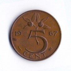 5 центов 1967 Нидерланды - 5 cent 1967 Netherlands