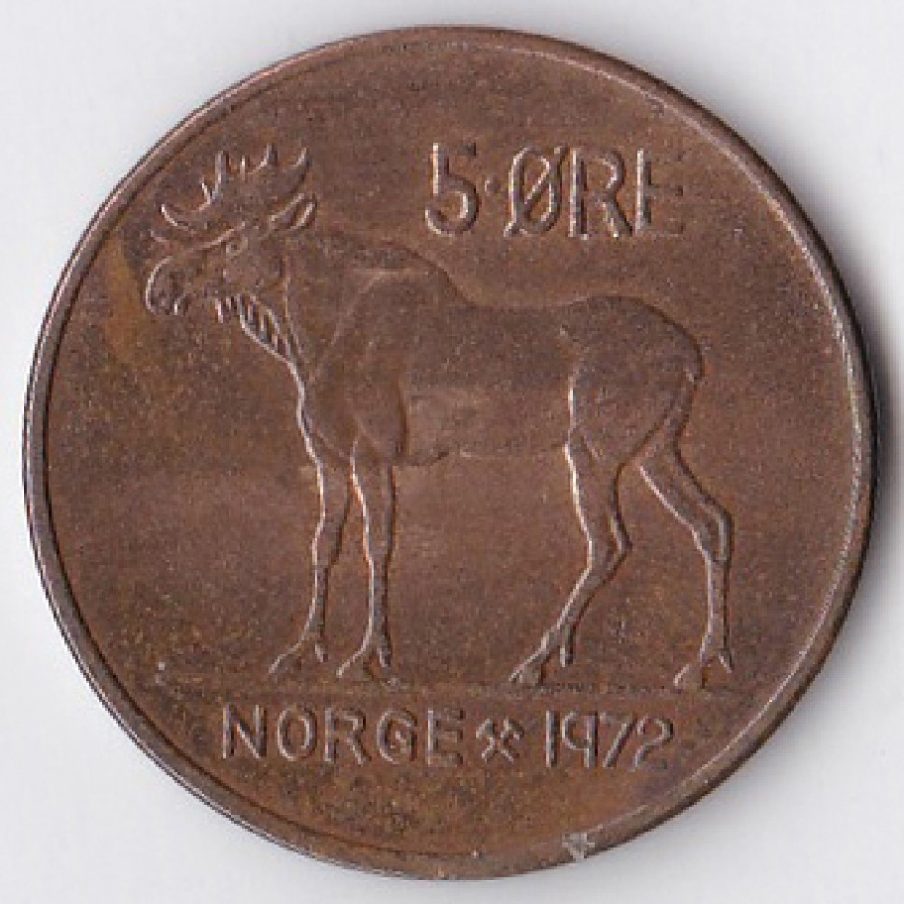 5 эре 1972 Норвегия - 5 ore 1972 Norway