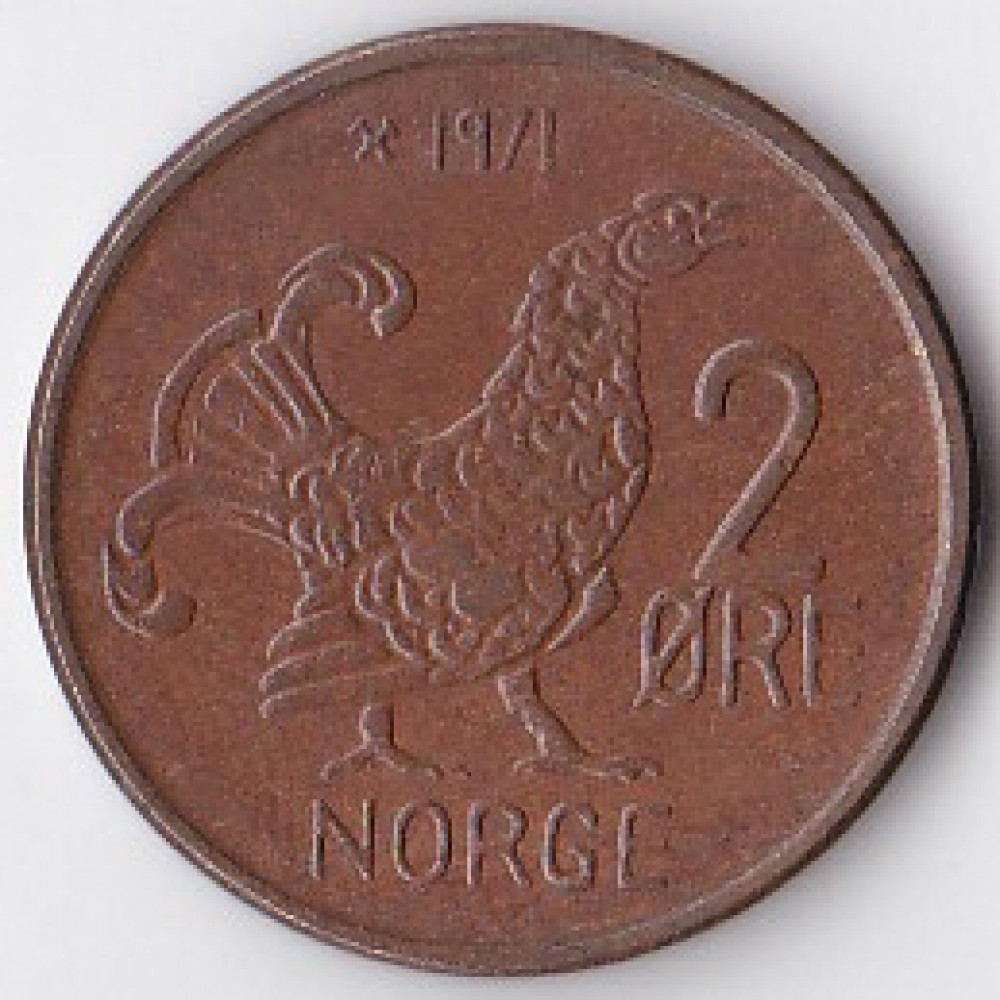 2 эре 1971 Норвегия - 2 ore 1971 Norway