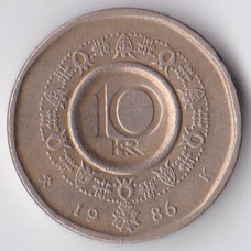 10 крон 1986 Норвегия - 10 kroner 1986 Norway