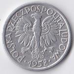 2 злотых 1958 Польша - 2 zlote 1958 Poland, из оборота