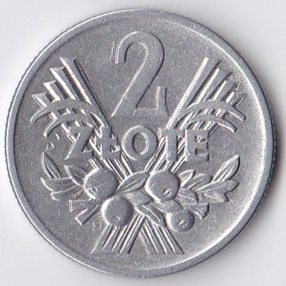 2 злотых 1958 Польша - 2 zlote 1958 Poland, из оборота