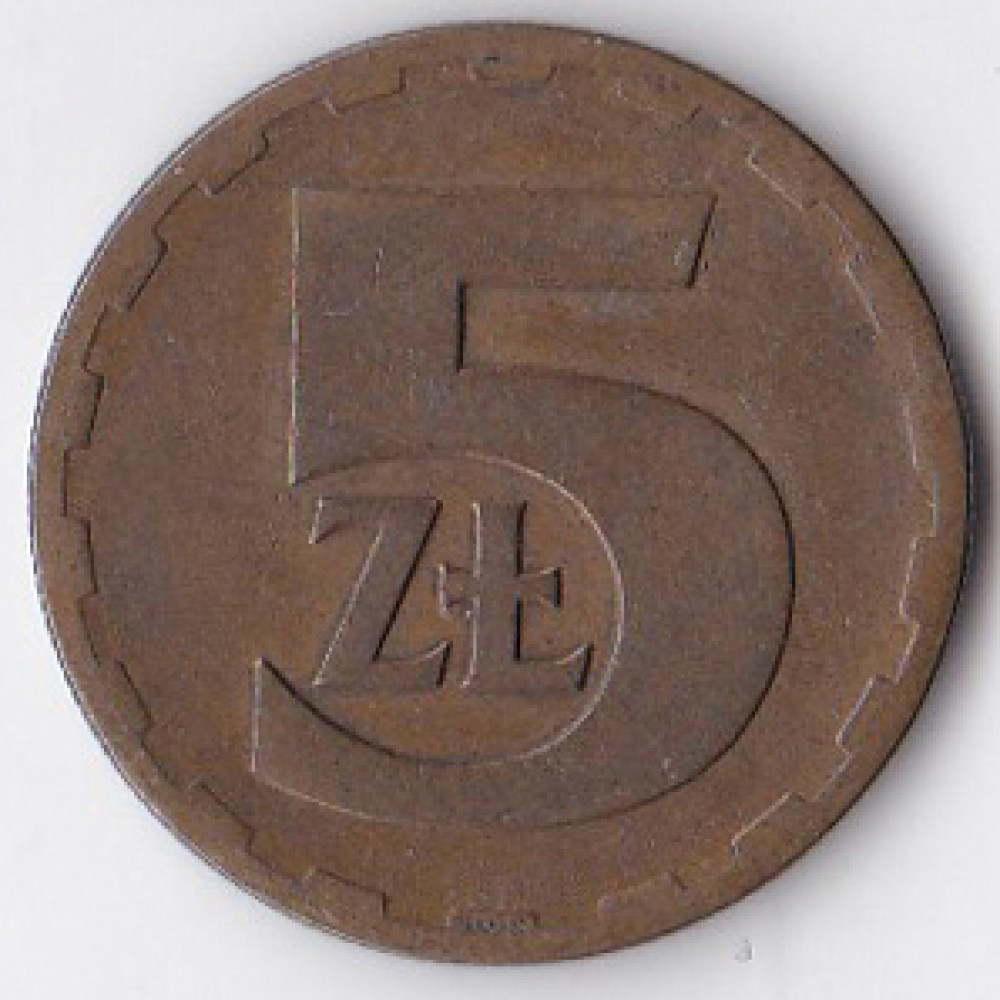 5 злотых 1975 Польша - 5 zlotych 1975 Poland