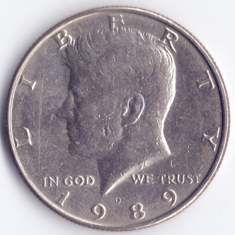 1/2 доллара 1989 США - half dollar 1989 USA, D