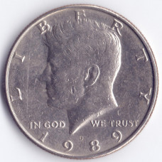 1/2 доллара 1989 США - half dollar 1989 USA, D