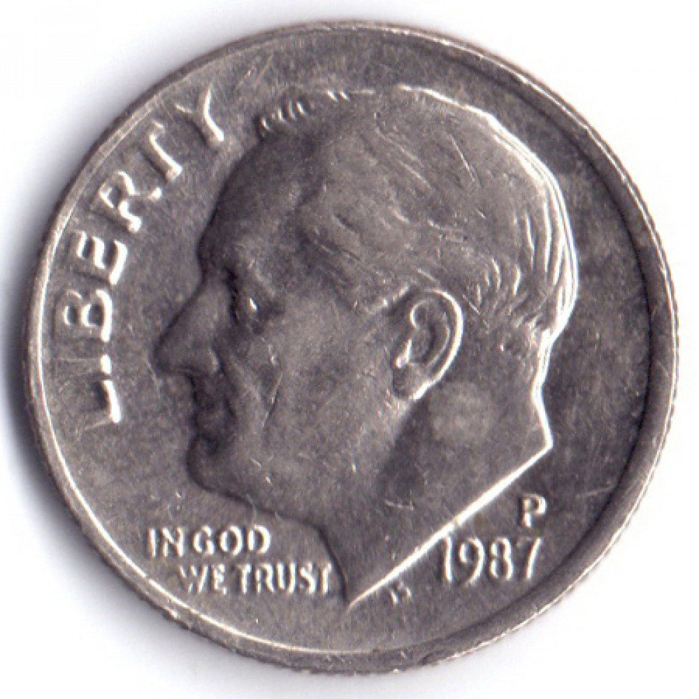 1 дайм (10 центов) 1987 США - 1 dime (10 cents) 1987 USA, P