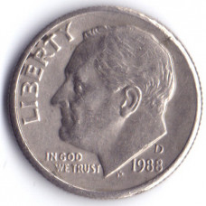 1 дайм (10 центов) 1988 США - 1 dime (10 cents) 1988 USA, D