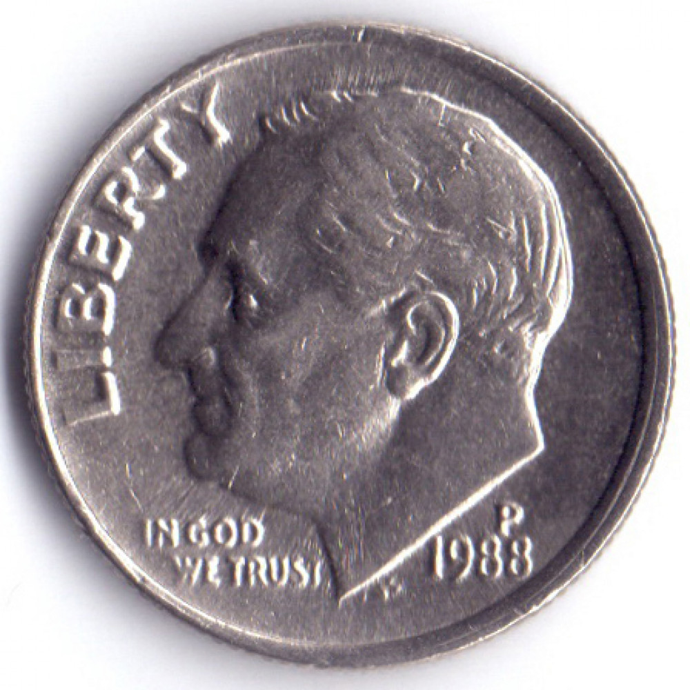 1 дайм (10 центов) 1988 США - 1 dime (10 cents) 1988 USA, P