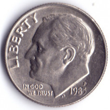 1 дайм (10 центов) 1983 США - 1 dime (10 cents) 1983 USA, P