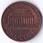 1 цент 1972 США - 1 cent 1972 USA, Без МД