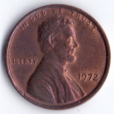 1 цент 1972 США - 1 cent 1972 USA, Без МД