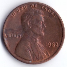 1 цент 1982 США - 1 cent 1982 USA, Без МД