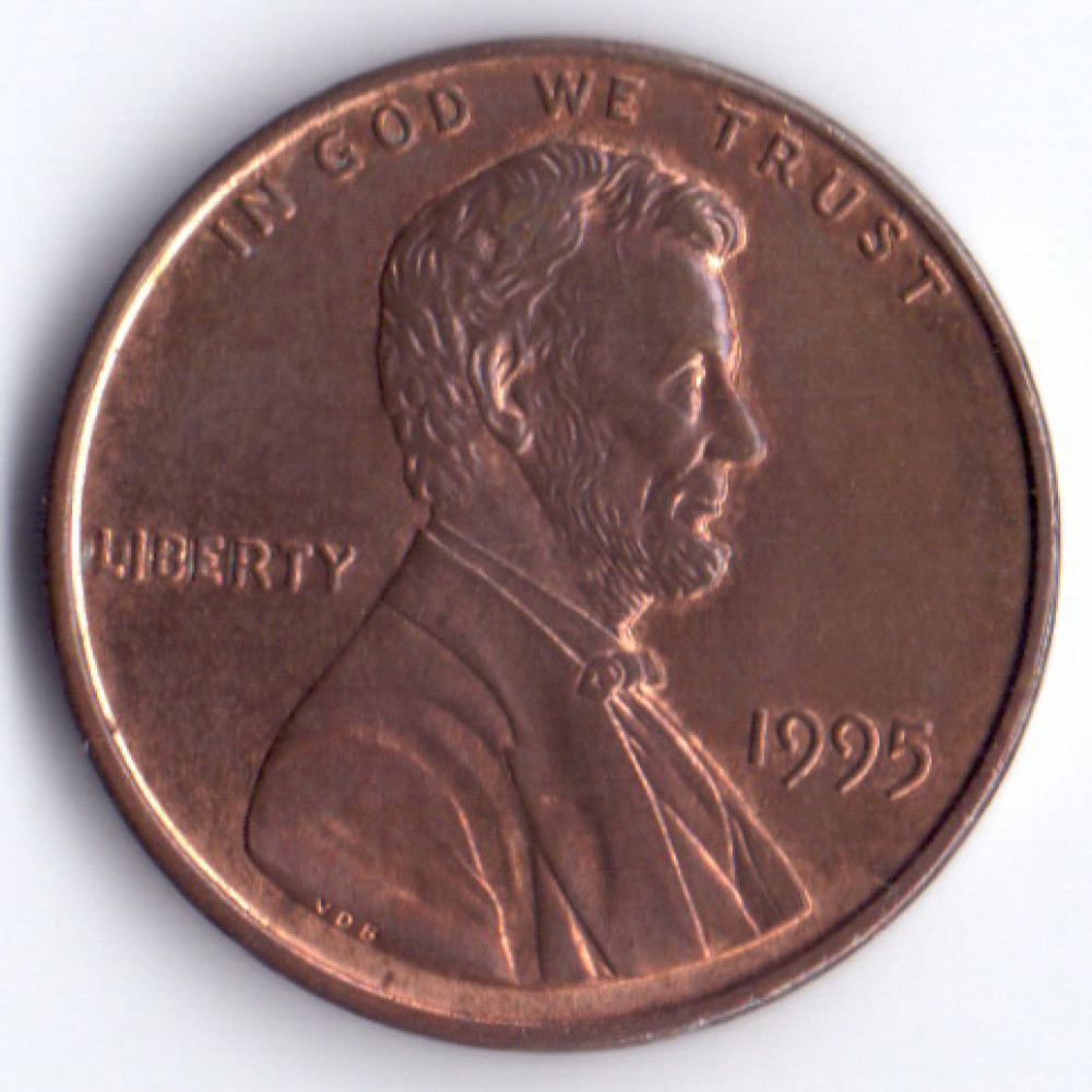 1 цент 1995 США - 1 cent 1995 USA, Без МД