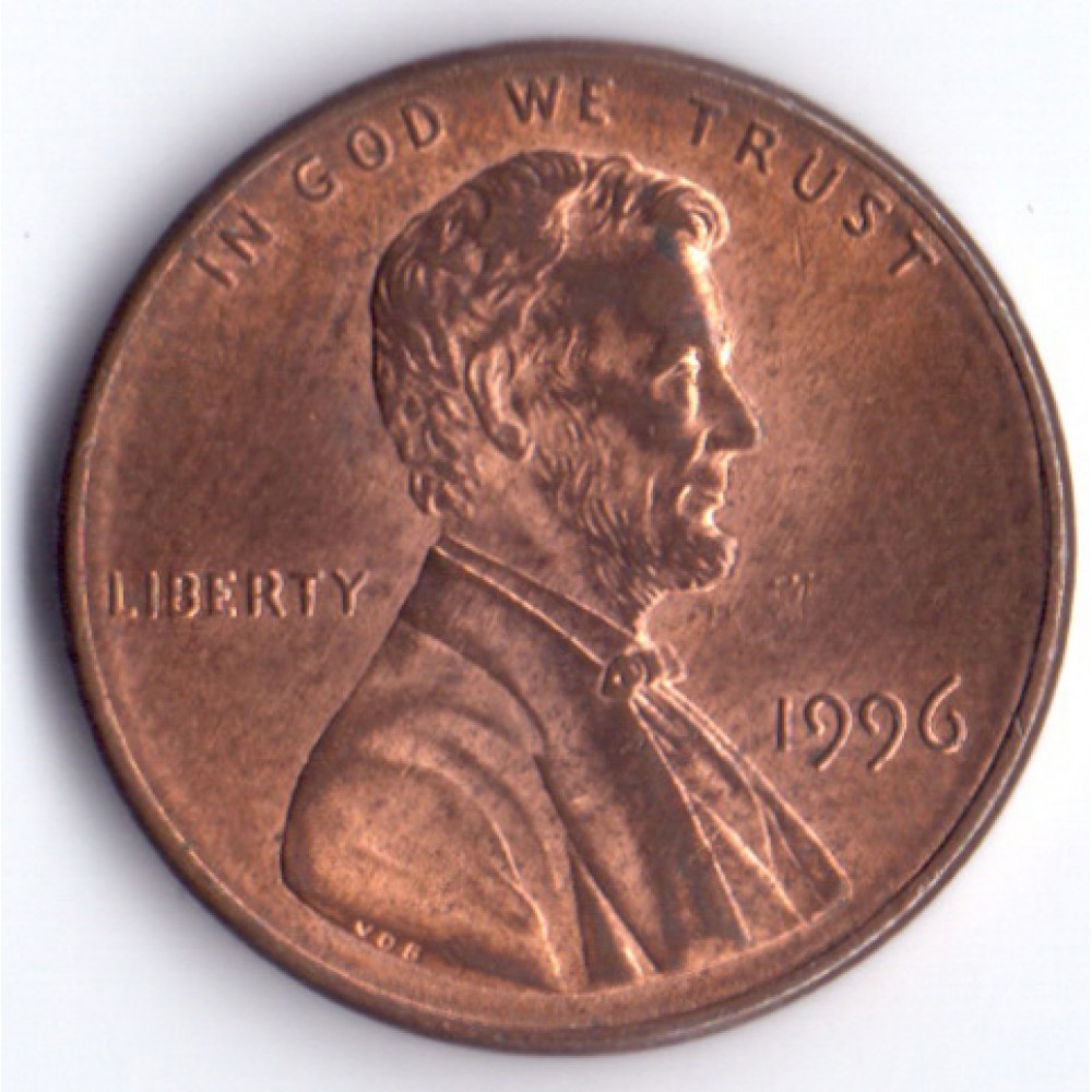 1 цент 1996 США - 1 cent 1996 USA, Без МД