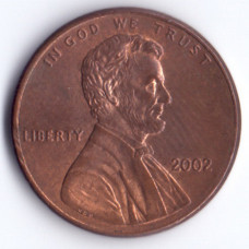 1 цент 2002 США - 1 cent 2002 USA, Без МД