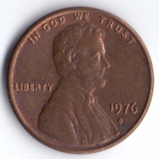 1 цент 1976 США - 1 cent 1976 USA, D