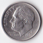 1 дайм (10 центов) 2000 США - 1 dime (10 cents) 2000 USA, D