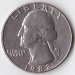 25 центов (квотер) 1982 США - 25 cents (quarter) 1982 USA, P
